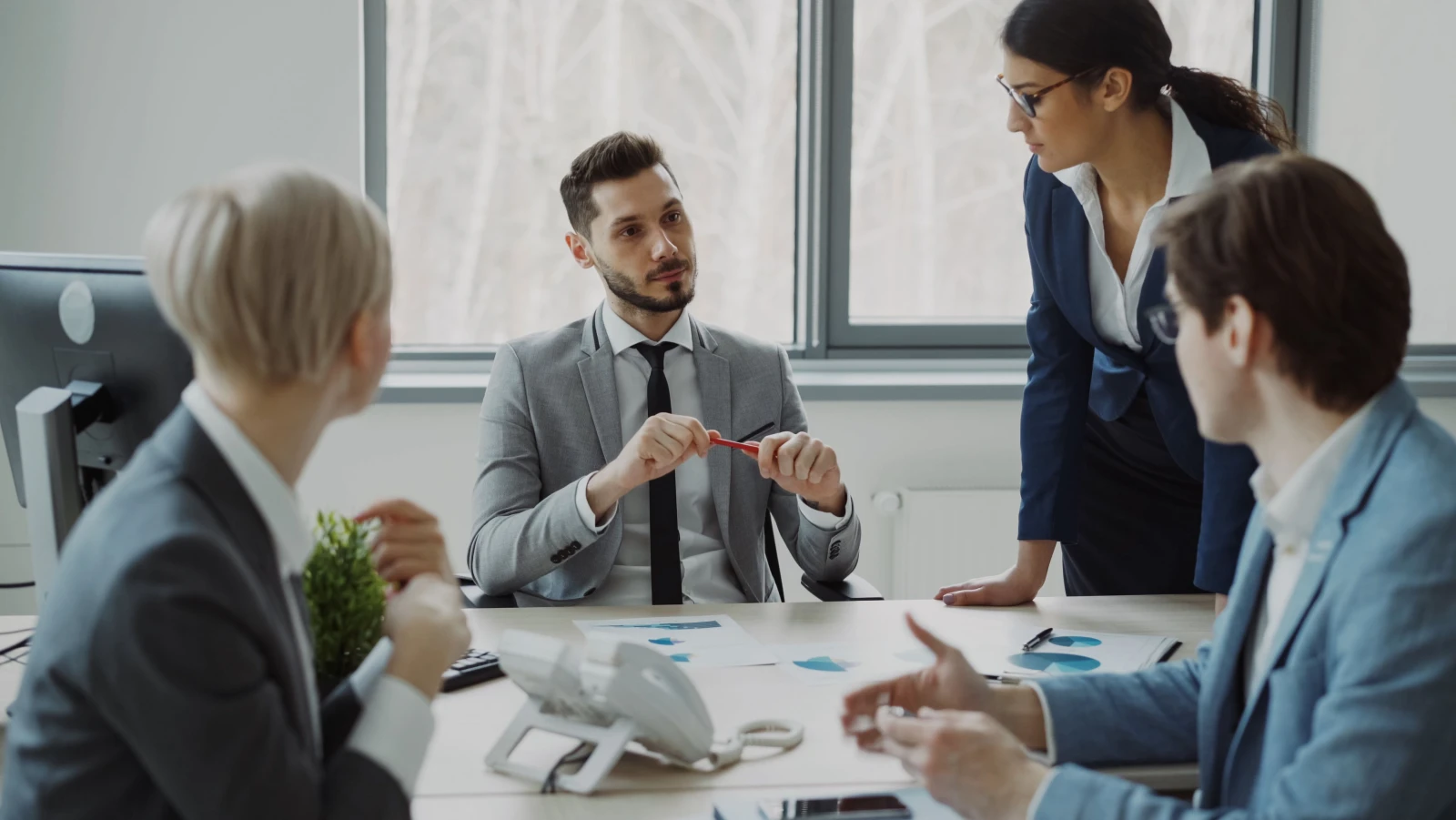 Business consultant meeting with a client