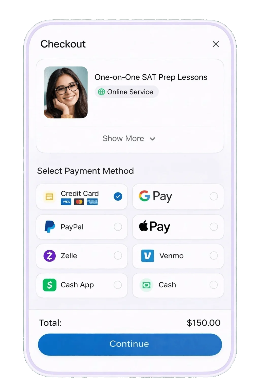 Bookme app screen - Get Paid on Time, Every Time