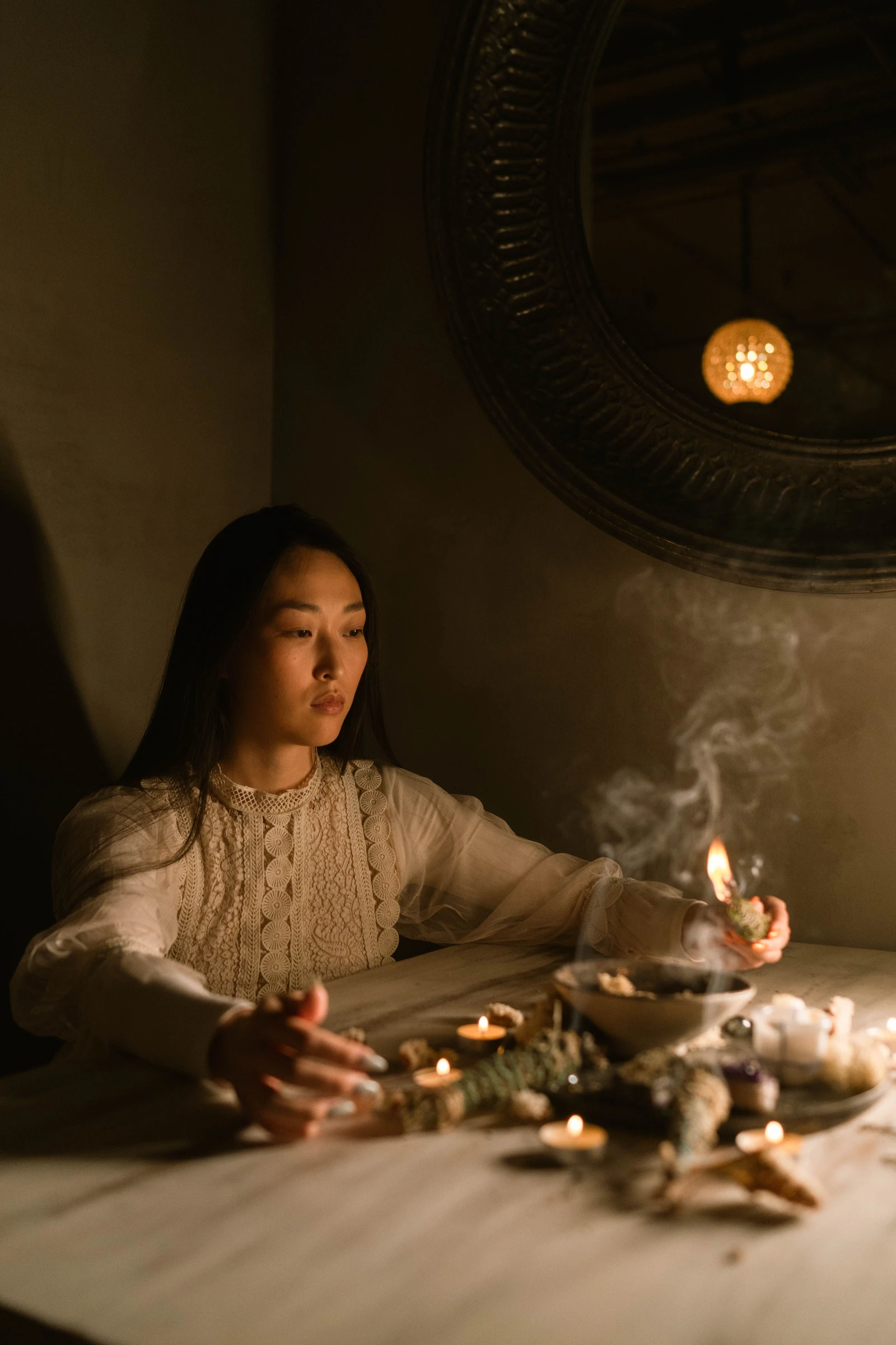 Spiritual practitioner guiding a client during a session