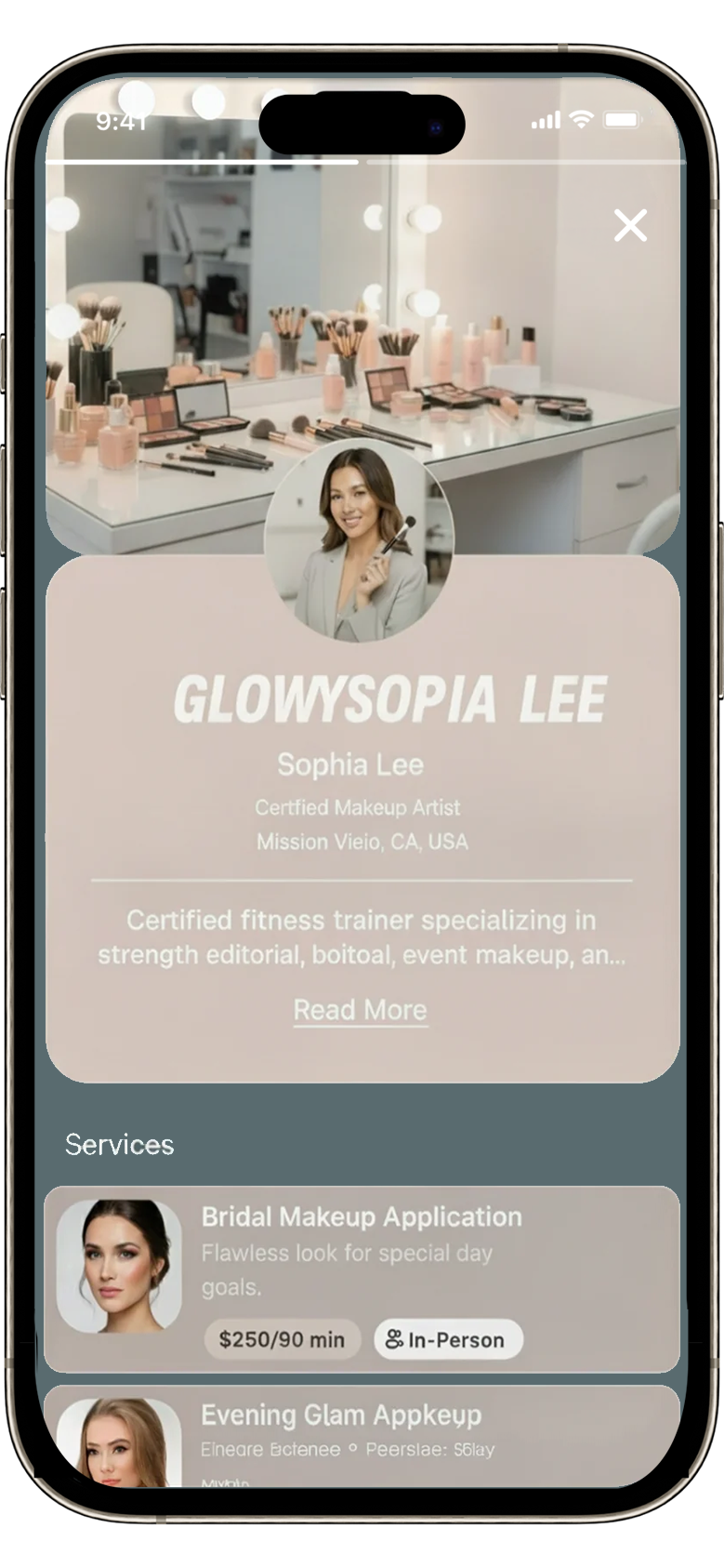 Bookme profile preview