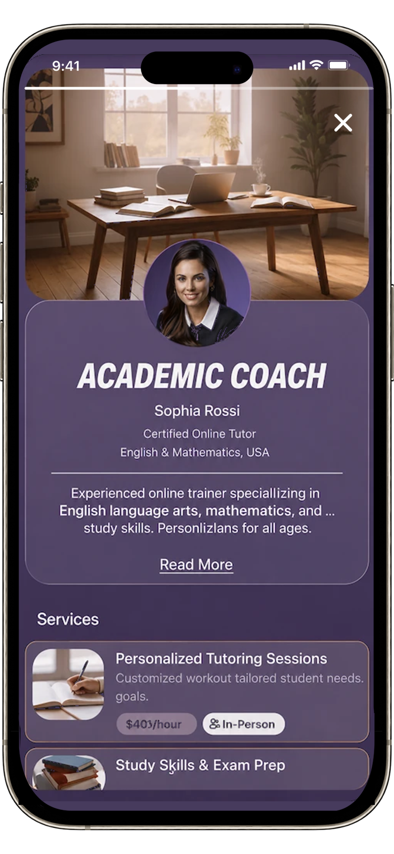 Bookme profile preview